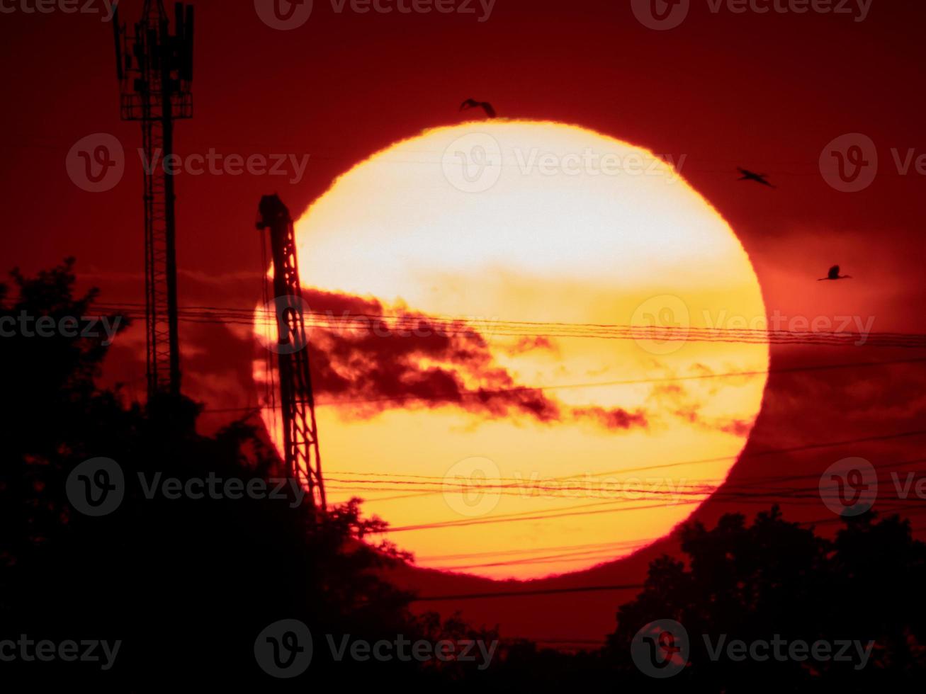 bel tramonto sul campo foto