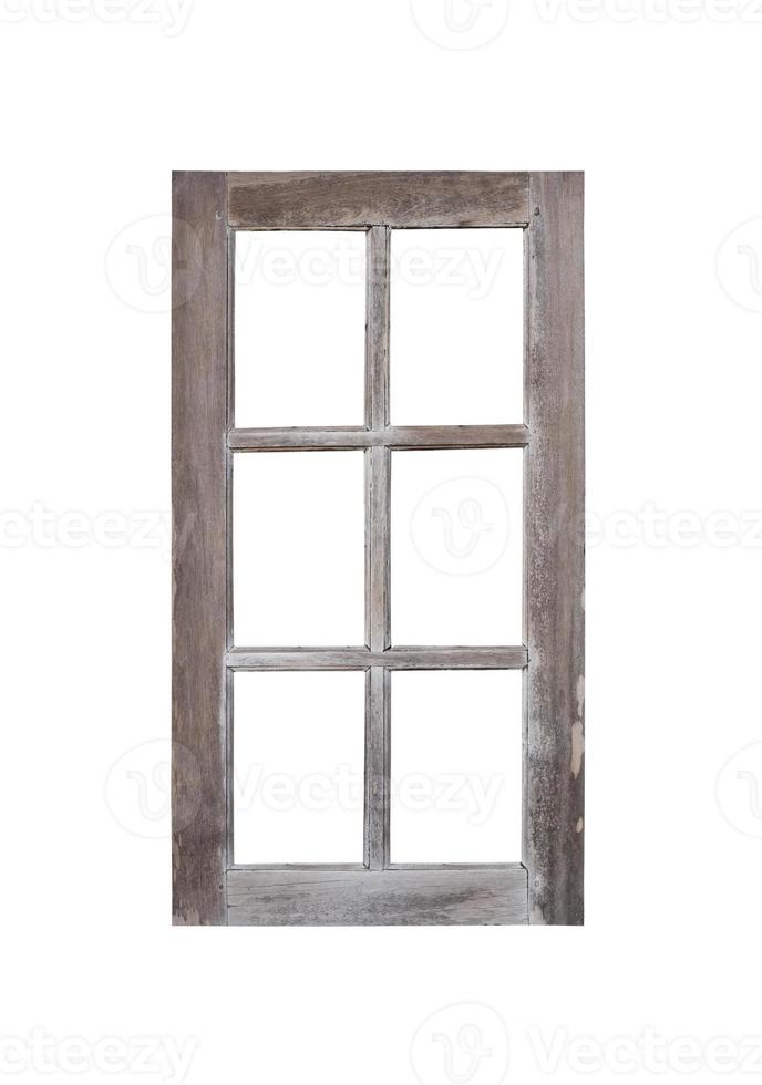 vero Vintage ▾ legna bicchiere porta finestra telaio isolato su bianca sfondo foto
