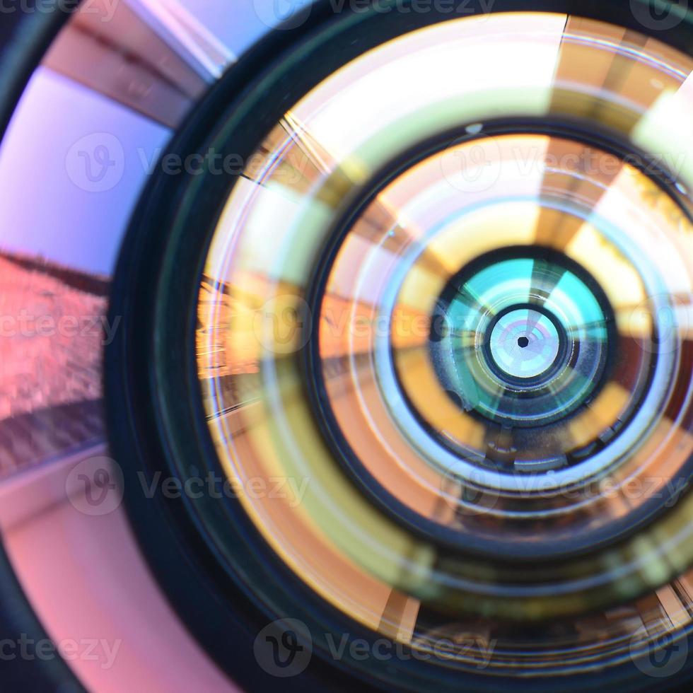 foto telecamera lente vicino su macro Visualizza. concetto di fotografo o telecamera uomo lavoro