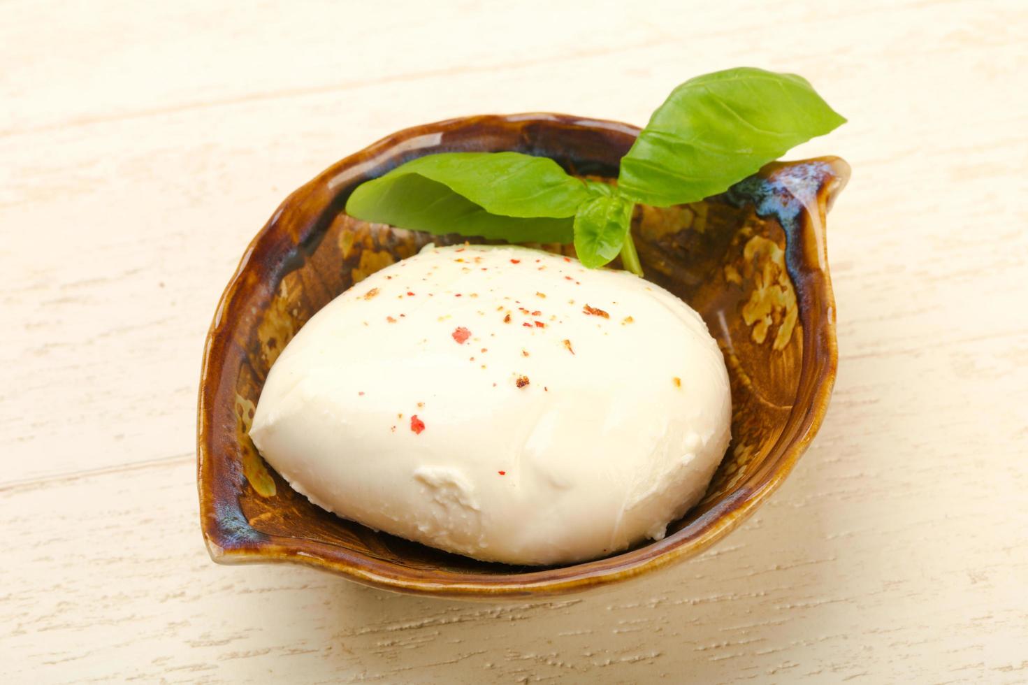 Mozzarella formaggio piatto Visualizza foto