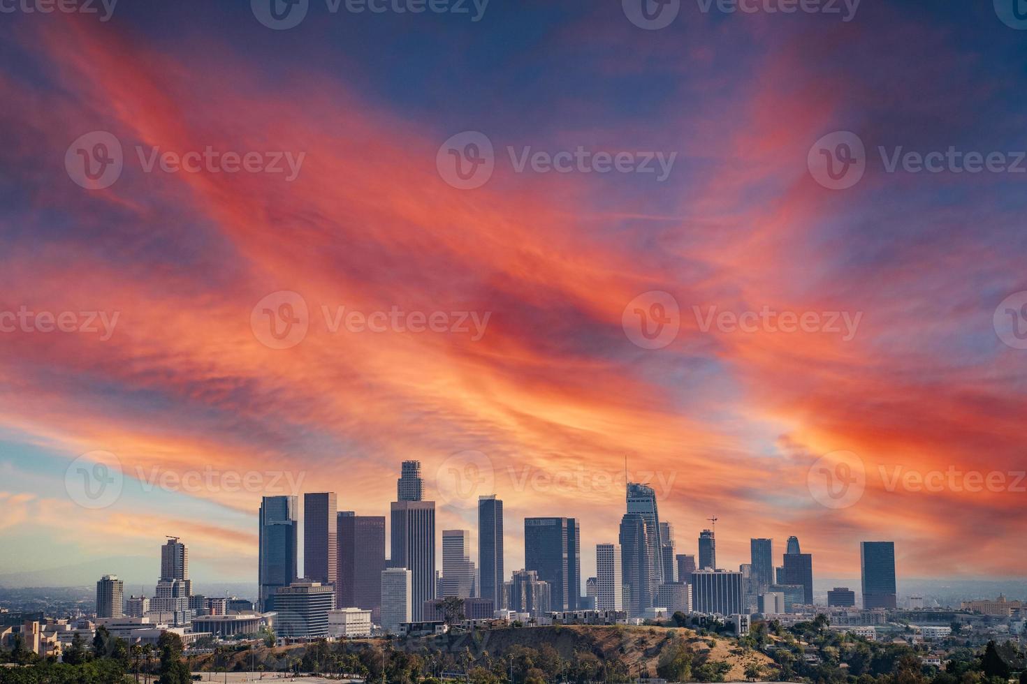 los angeles centro orizzonte epico cielo foto