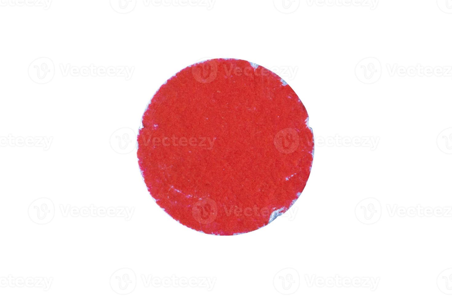 vecchio rosso il giro adesivo carta etichetta etichetta isolato su bianca sfondo foto