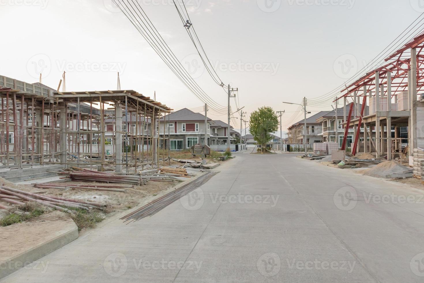 costruzione residenziale nuova casa in corso in cantiere foto