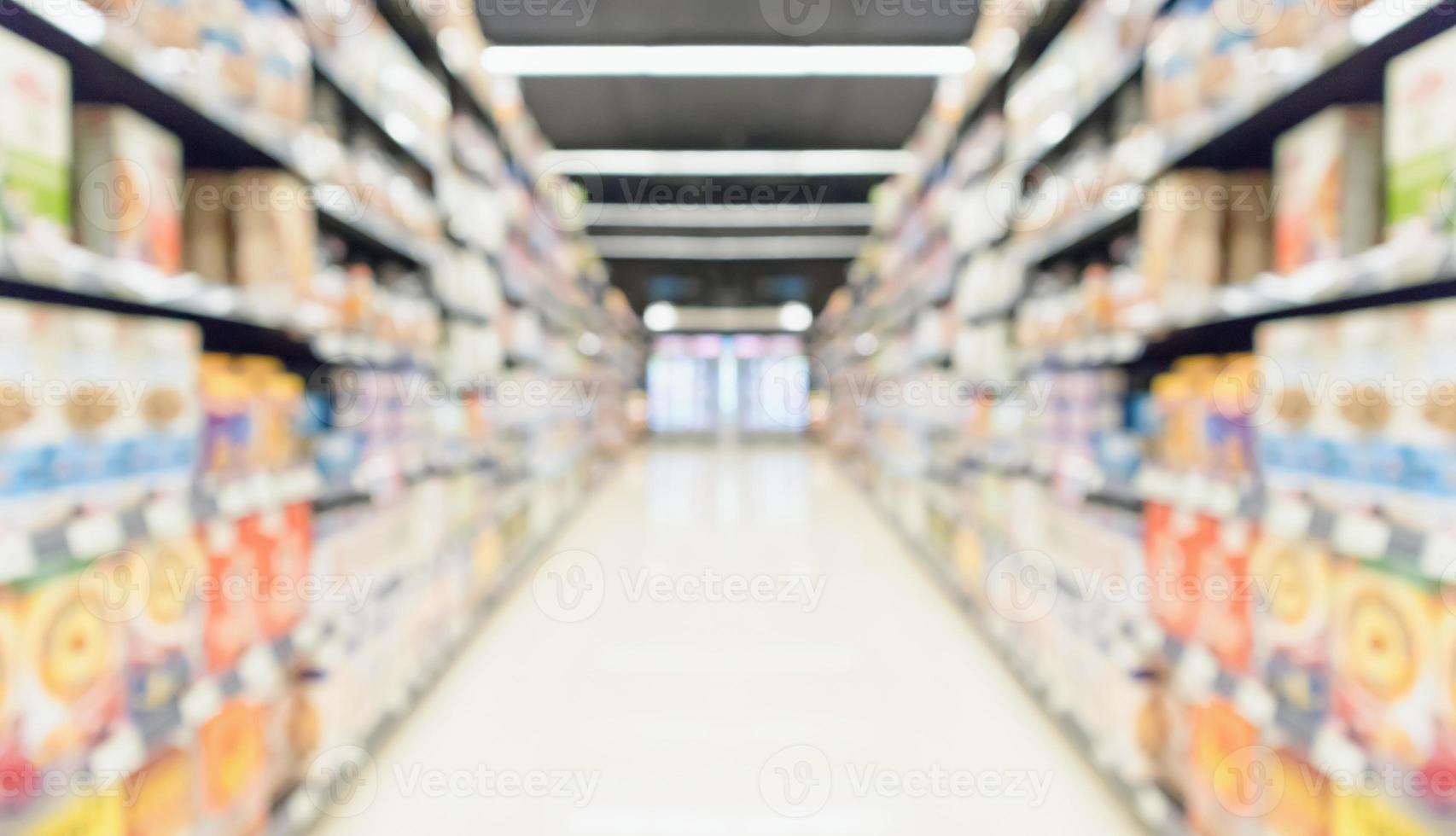 supermercato memorizzare corridoio interno astratto sfocato sfondo foto