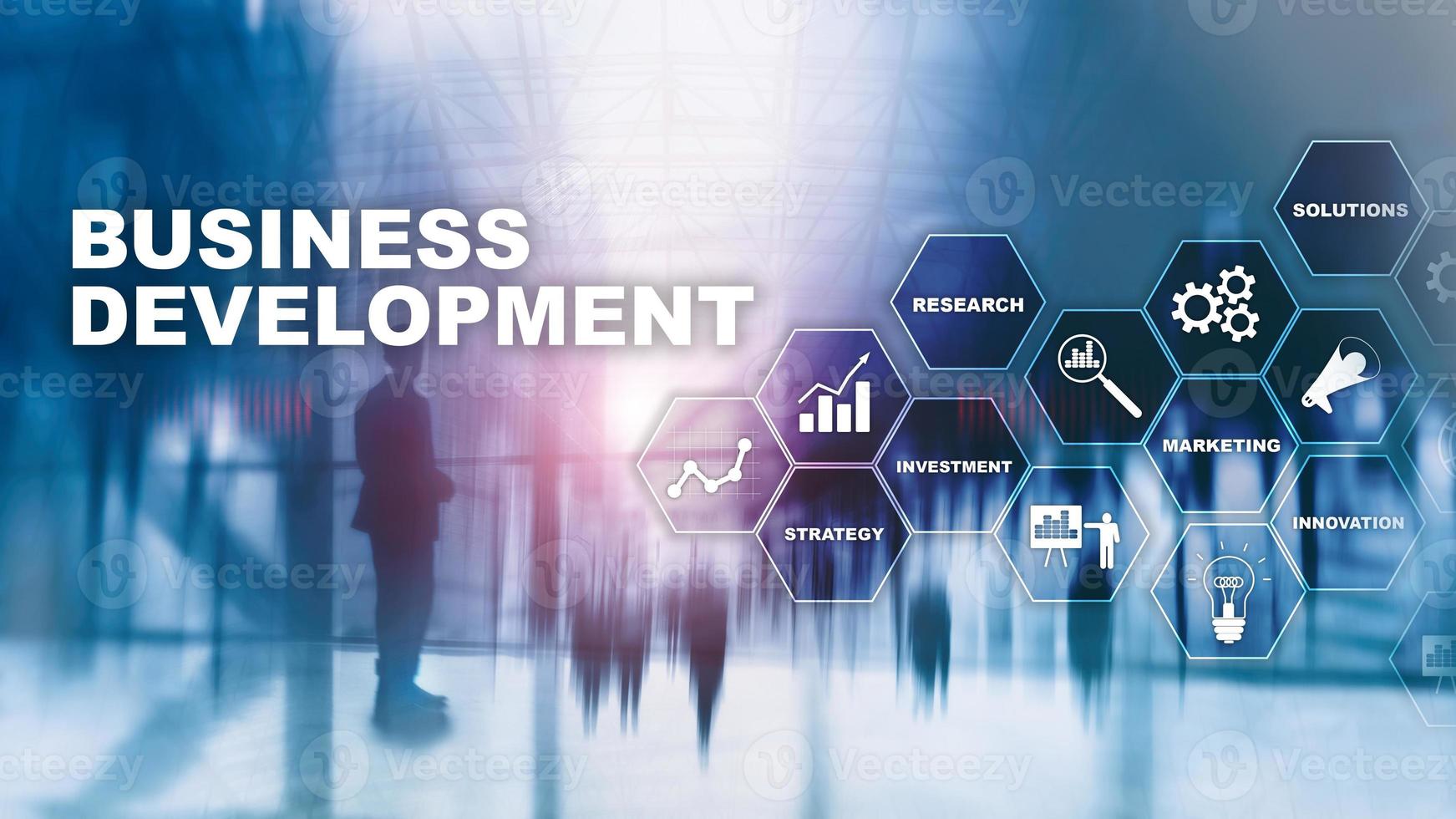 statistiche di crescita di avvio dello sviluppo del business. concetto grafico del processo di sviluppo della strategia del piano finanziario. foto