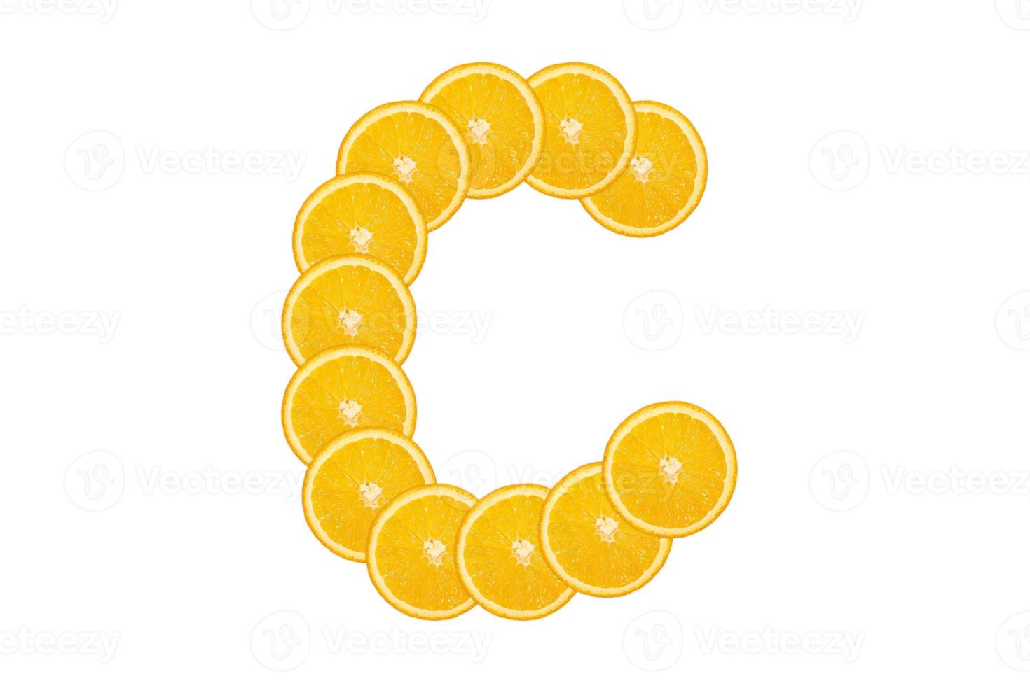 alfabeto arancione - lettera c foto