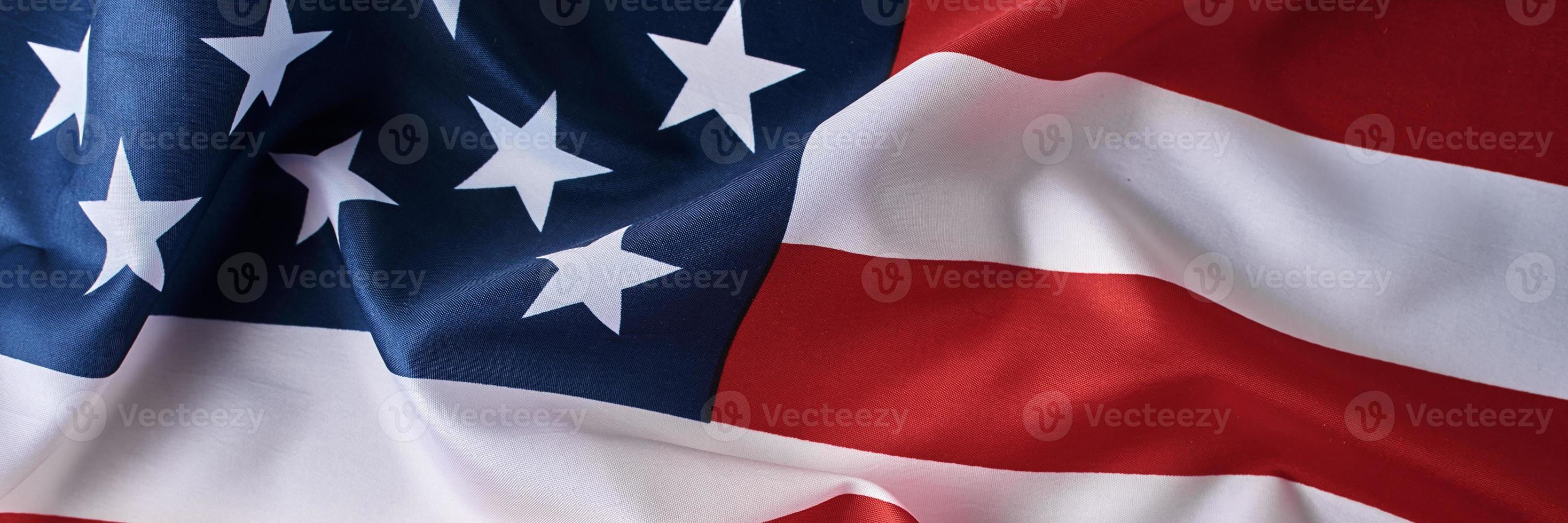 americano bandiera come sfondo. Stati Uniti d'America bandiera agitando, lungo bandiera foto