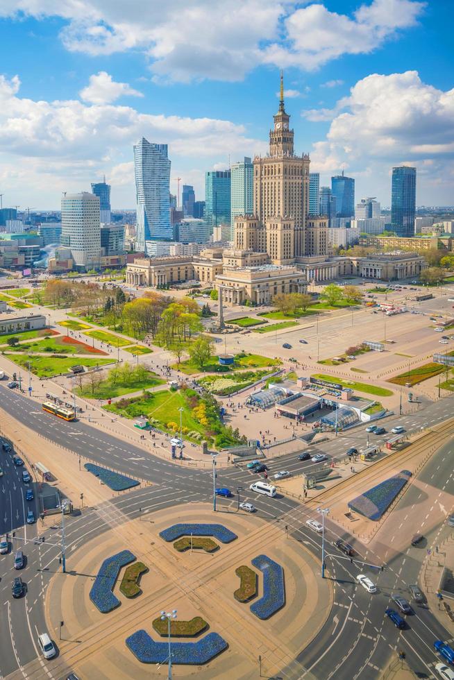 foto aerea dello skyline della città di varsavia