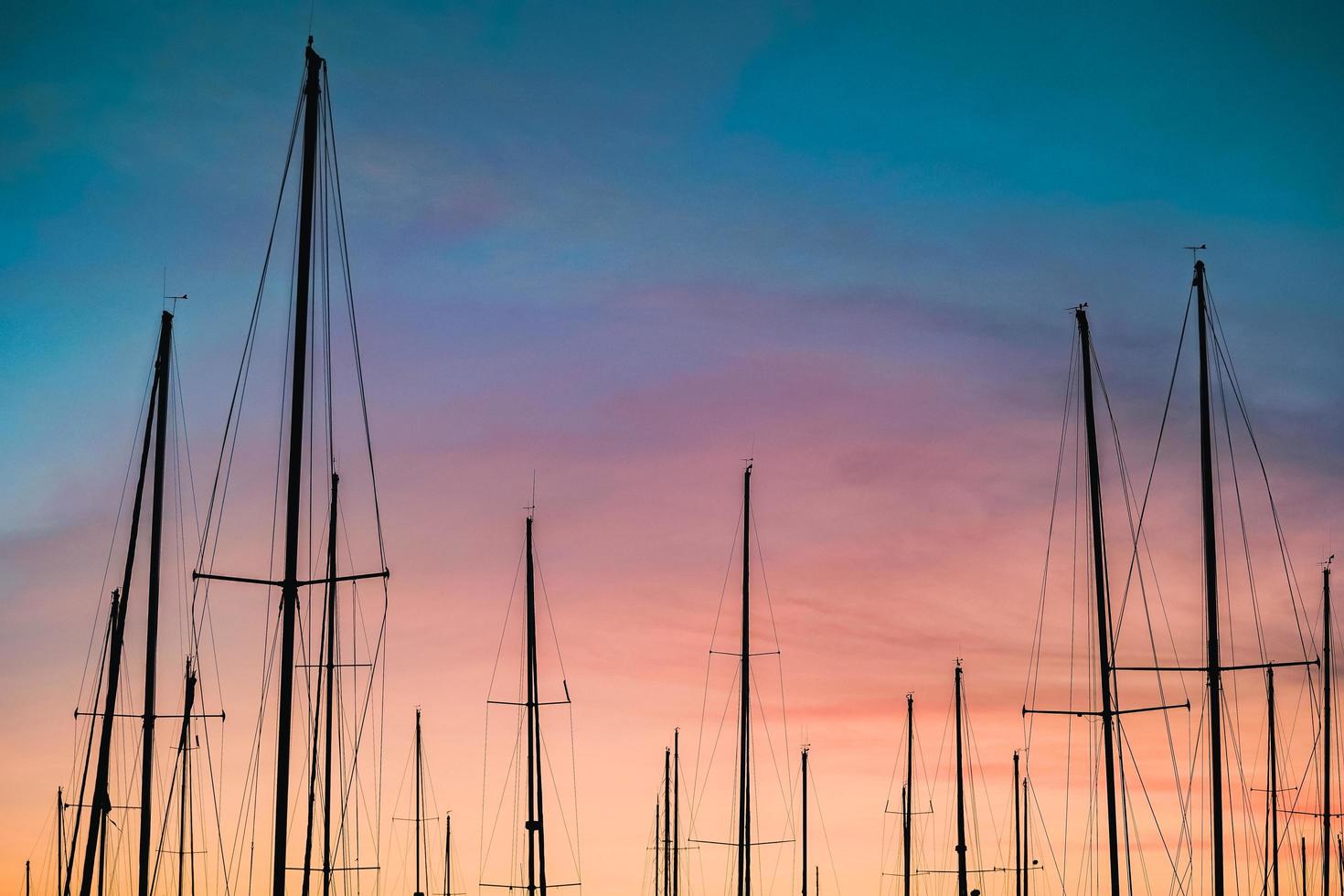 fotografia di sagoma di barche a vela foto