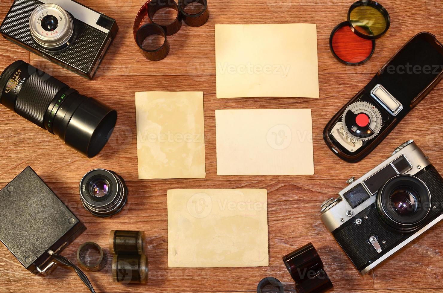 natura morta con vecchio fotografia attrezzatura foto