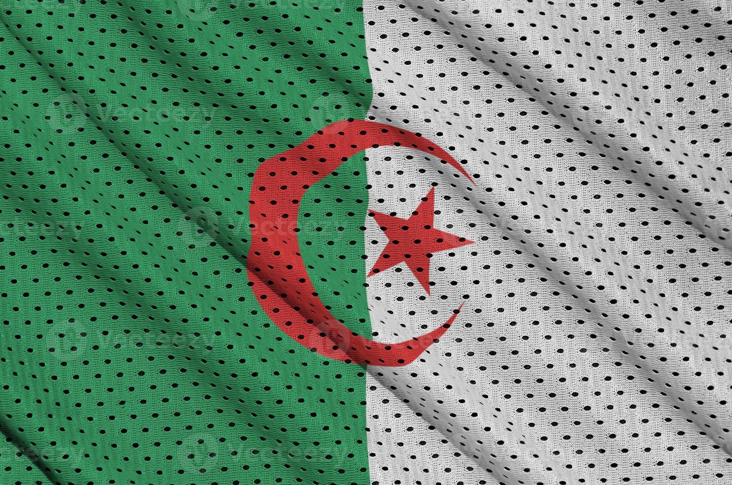 algeria bandiera stampato su un' poliestere nylon abbigliamento sportivo maglia tessuto foto