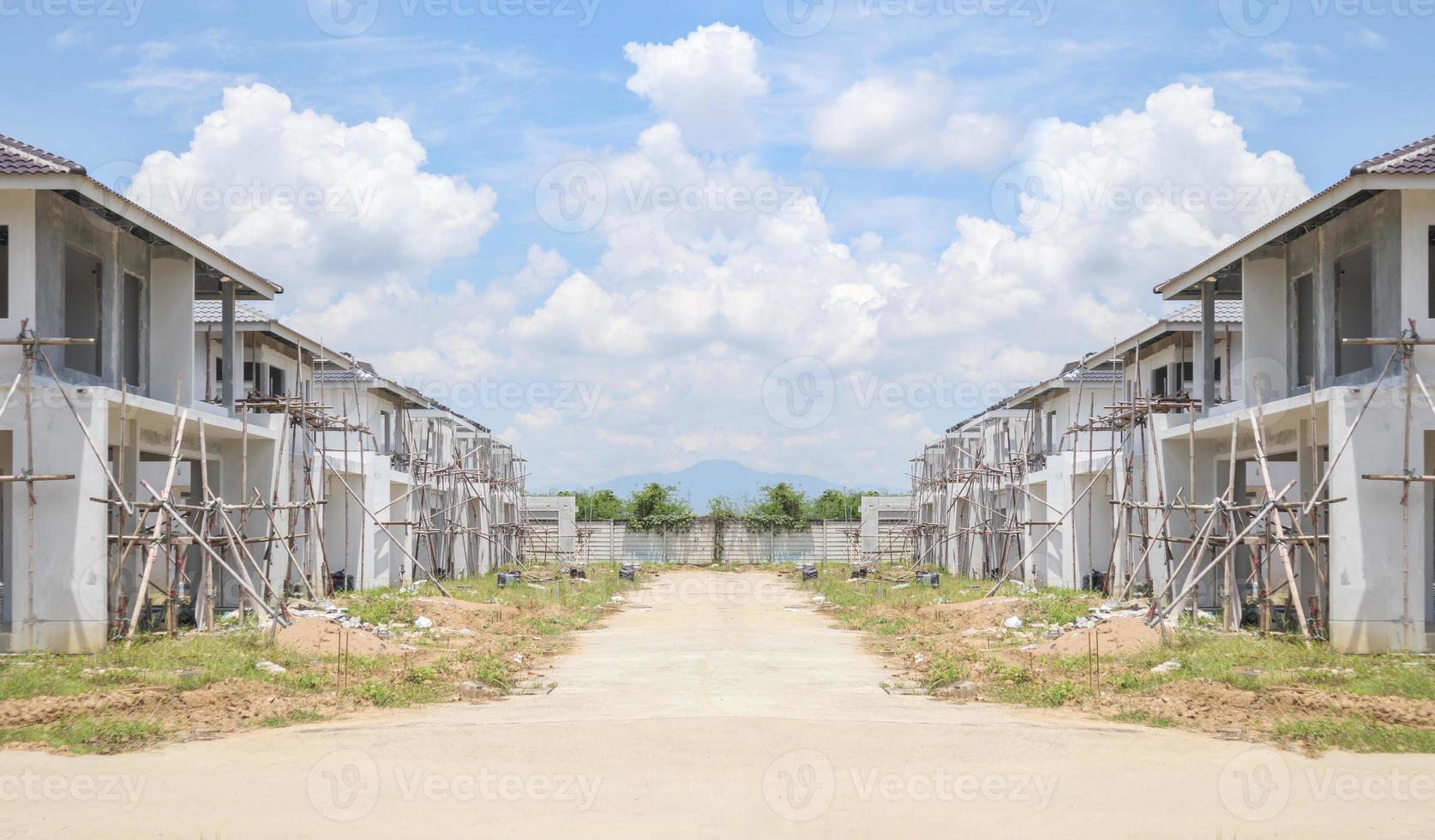 costruzione Residenziale nuovo Casa con prefabbricazione sistema nel progresso a edificio luogo foto