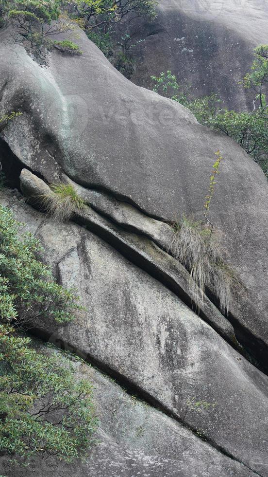 il bellissimo montagne paesaggi con il verde foresta e eruttò roccia scogliera come sfondo nel il campagna di il Cina foto