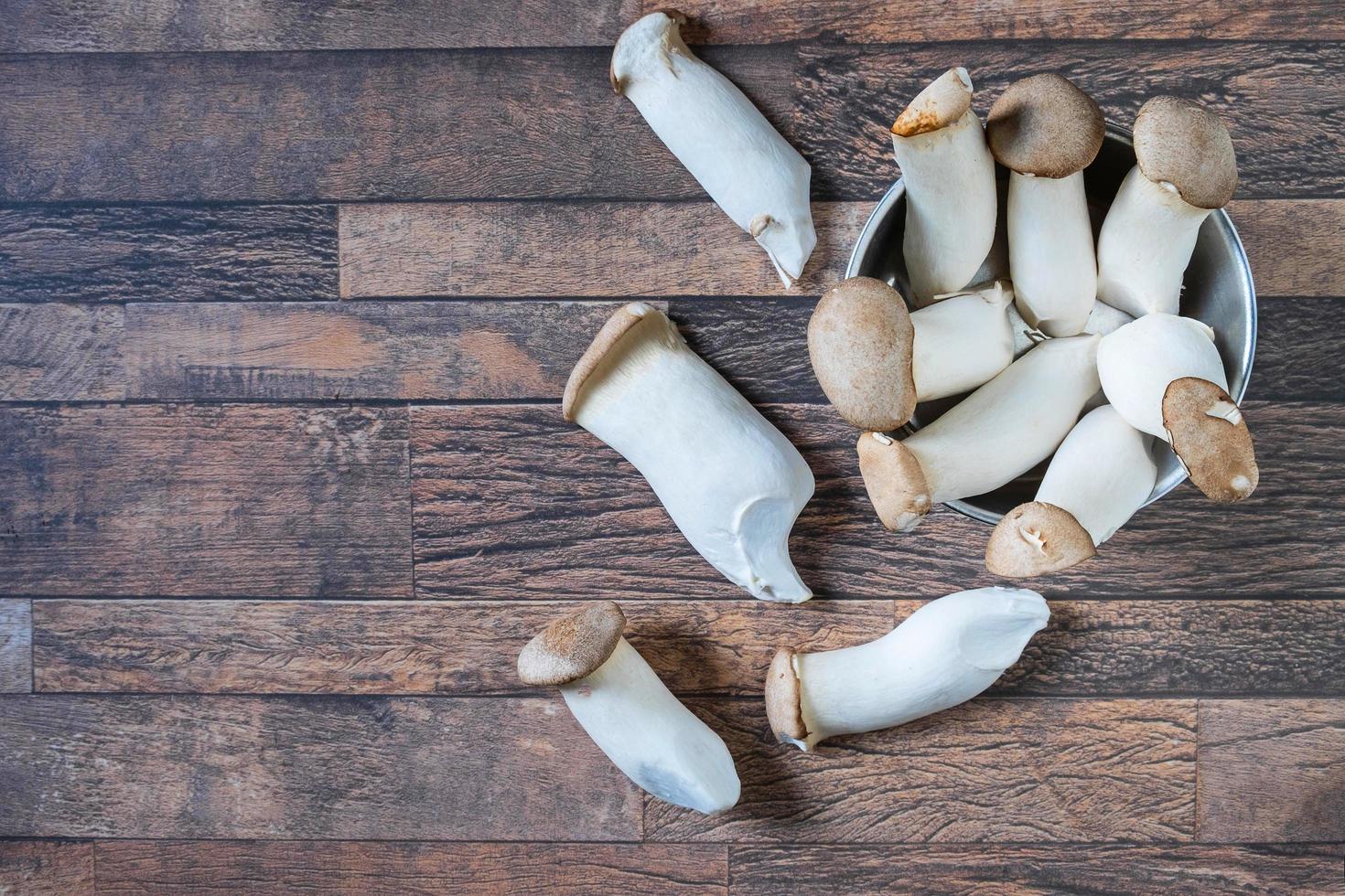 funghi freschi in una tazza foto