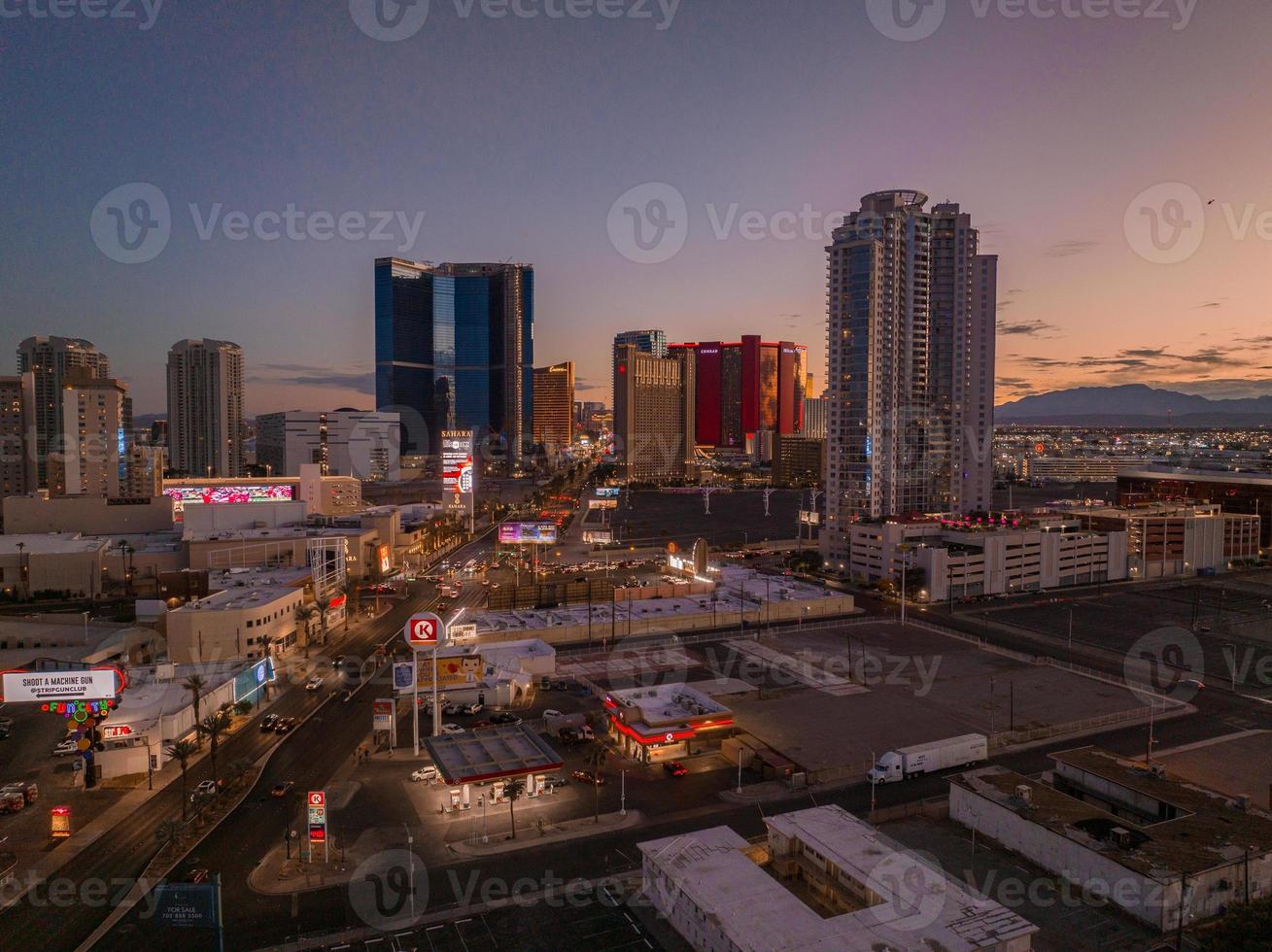 panoramico aereo Visualizza di il las vegas striscia. foto