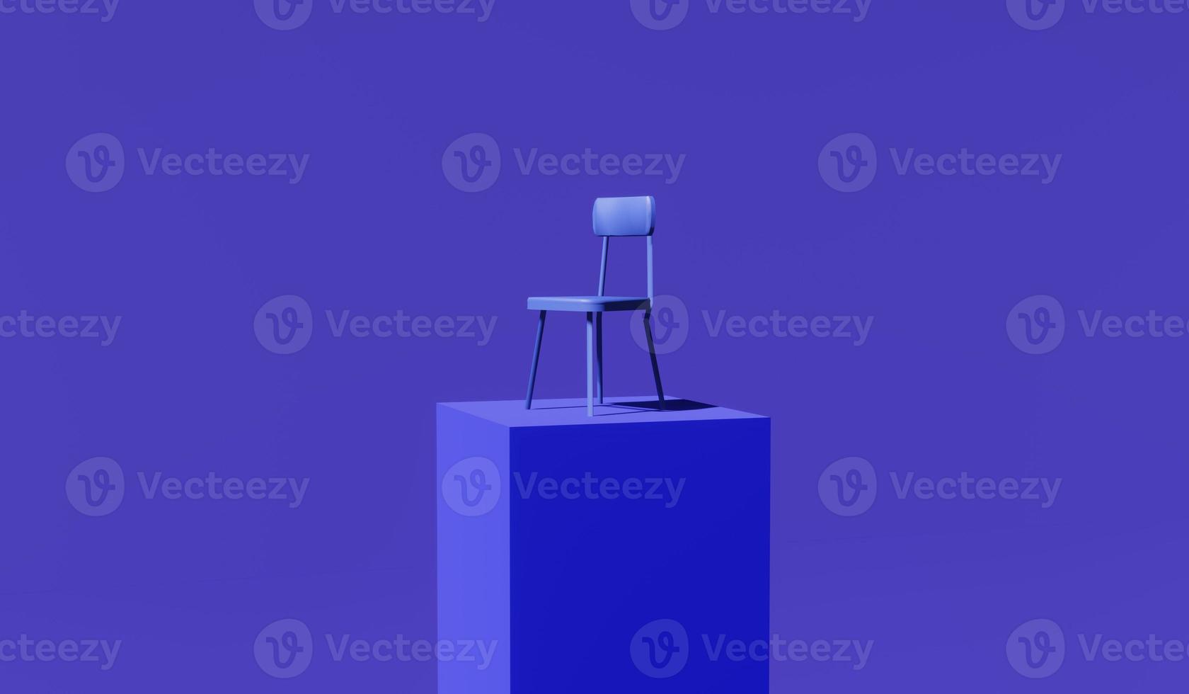 astratto sfondo Immagine utilizzando blu umore viola su viola sedia 3d resa. foto