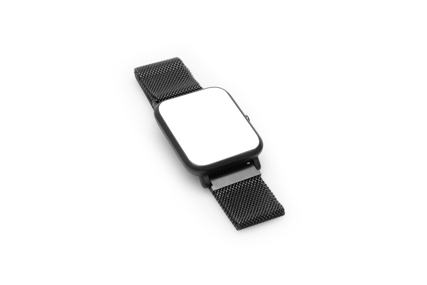 orologio intelligente nero con schermo vuoto foto