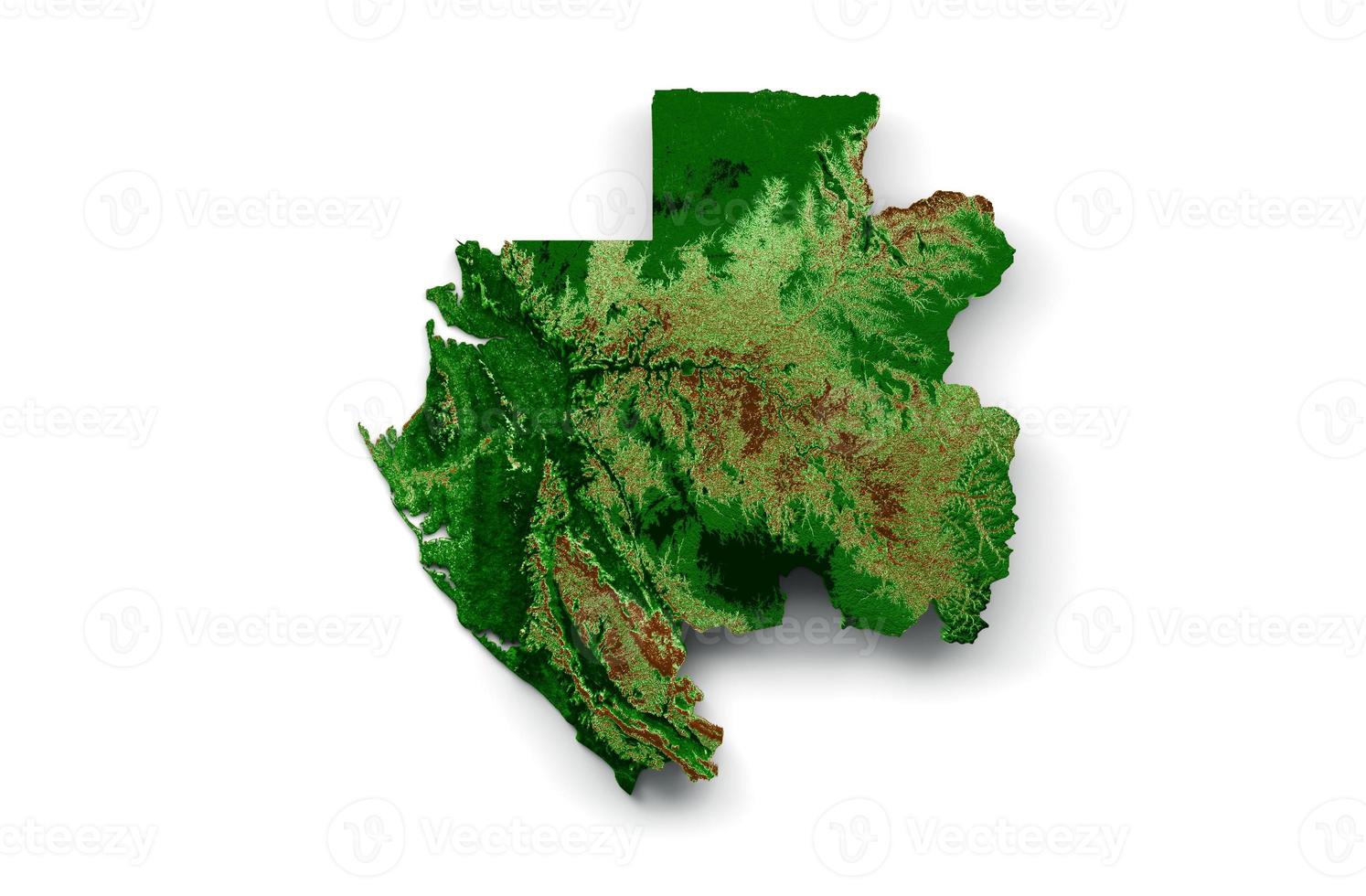 Gabon topografica carta geografica 3d realistico carta geografica colore 3d illustrazione foto