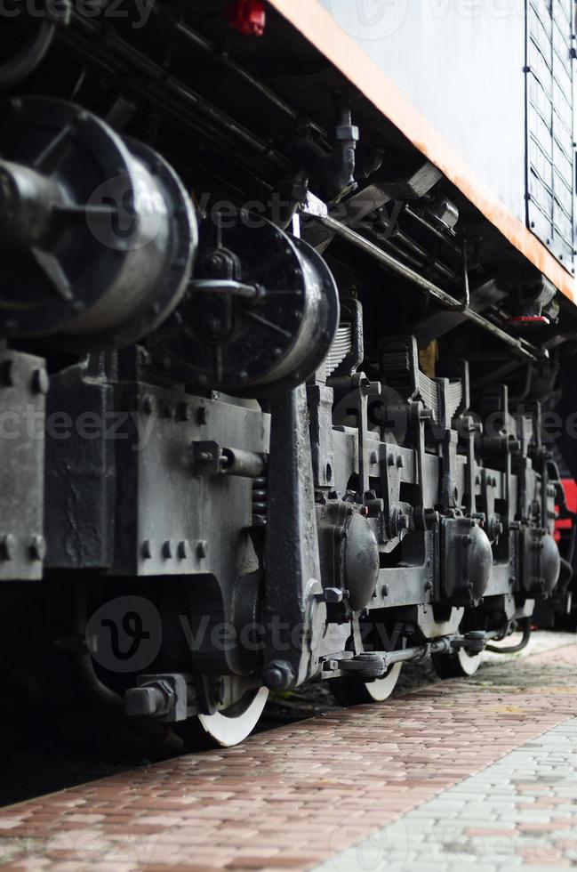 ruote di un' russo moderno locomotiva foto