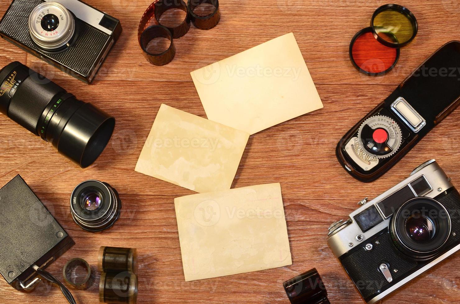 natura morta con vecchio fotografia attrezzatura foto