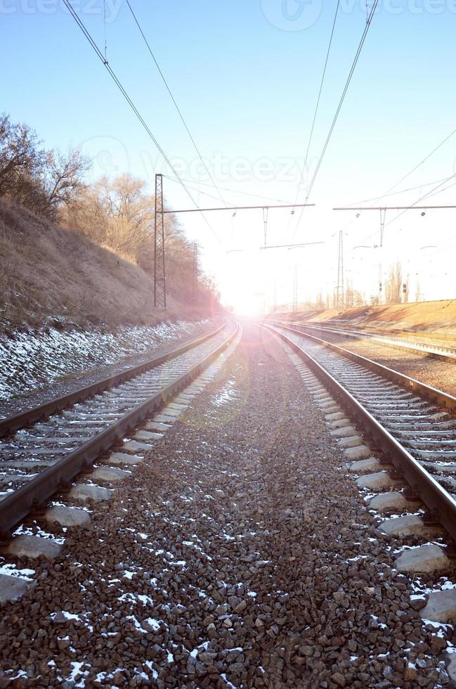 inverno Ferrovia paesaggio foto