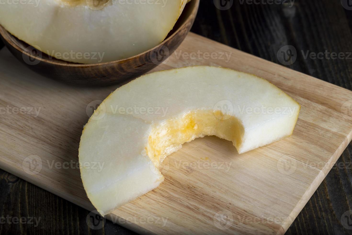 maturo delizioso melone durante dolce cucinando foto