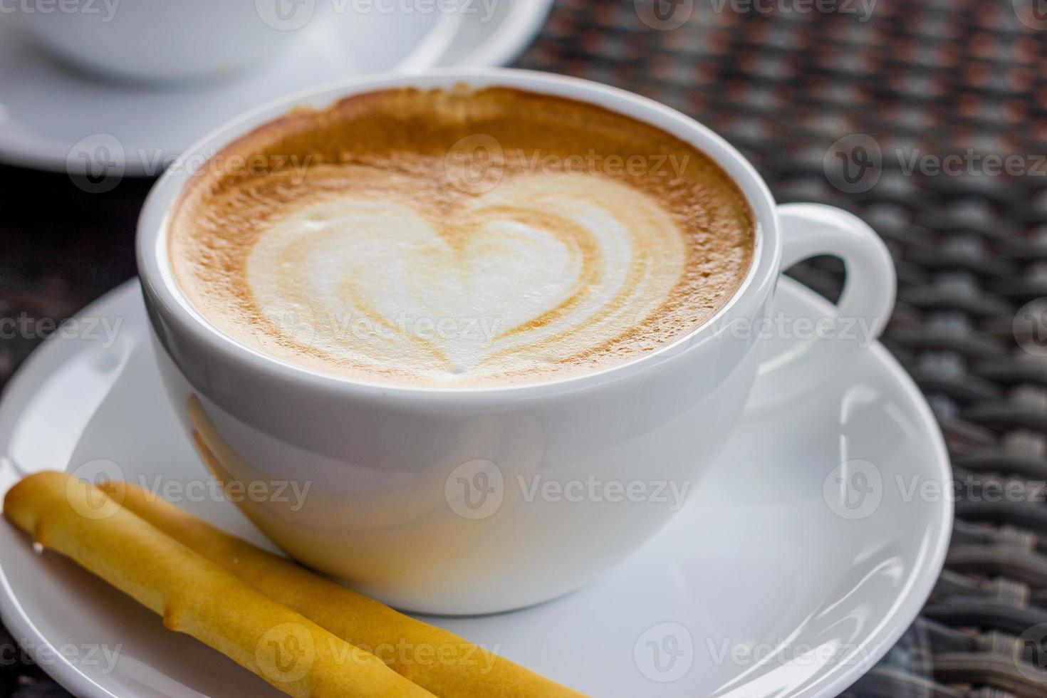 tazza di caffè con il cuore foto