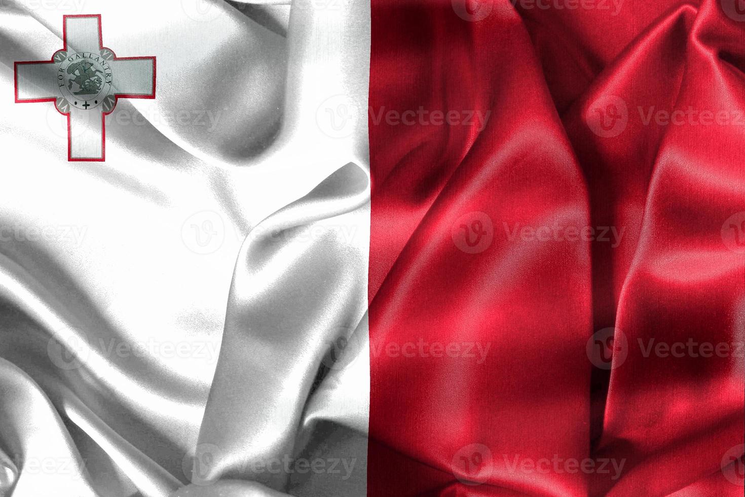 3d-illustrazione di una bandiera malta - bandiera in tessuto sventolante realistico foto