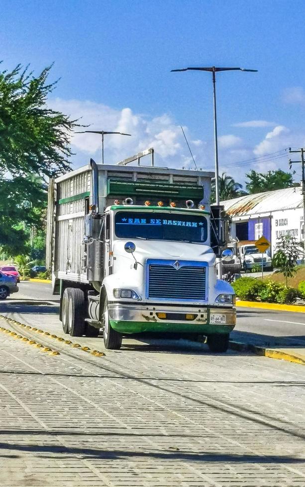 puerto escondido oaxaca Messico 2022 messicano camion carico trasportatore consegna macchine nel puerto escondido Messico. foto