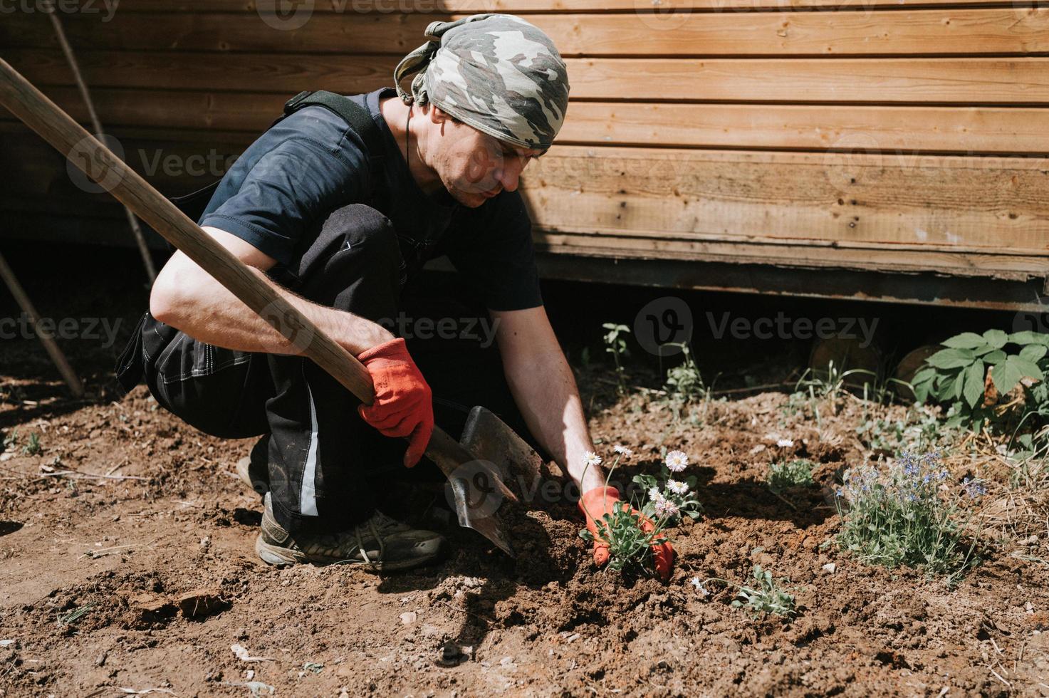 uomo giardinaggio pianta fiore Salute foto