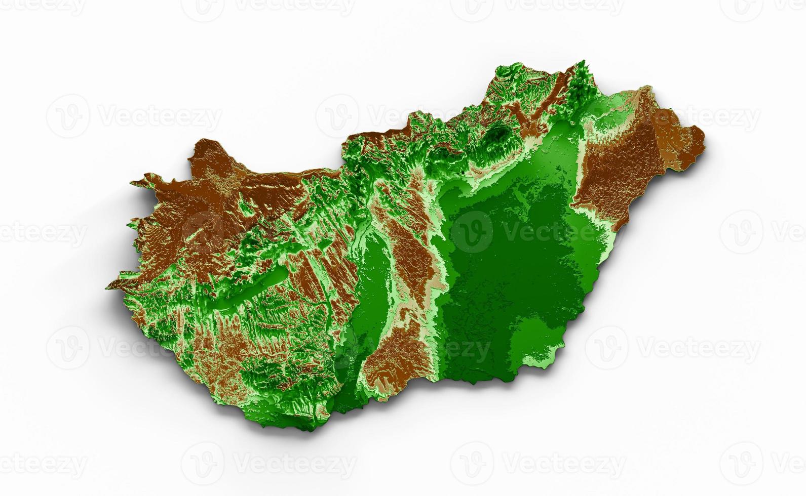 Ungheria topografica carta geografica 3d realistico carta geografica colore 3d illustrazione foto