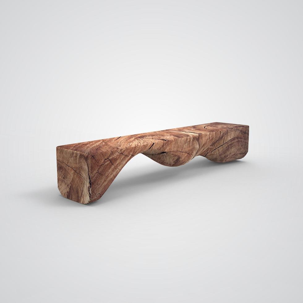 di legno panchina 3d Immagine foto