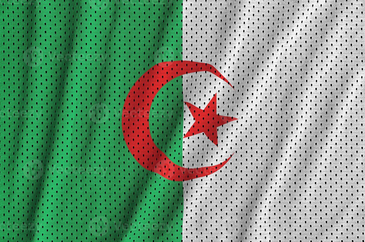 algeria bandiera stampato su un' poliestere nylon abbigliamento sportivo maglia tessuto foto