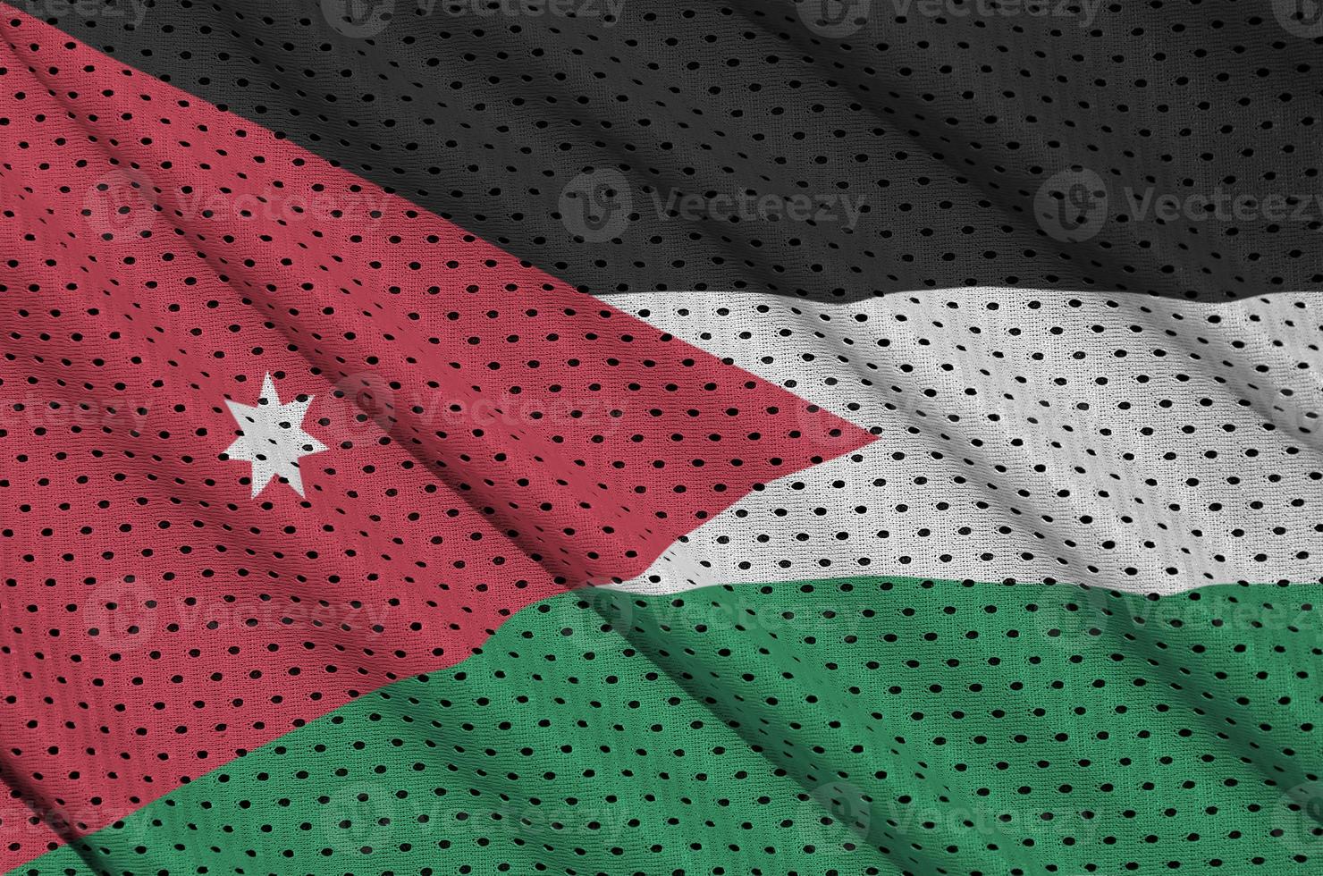 Giordania bandiera stampato su un' poliestere nylon abbigliamento sportivo maglia tessuto foto