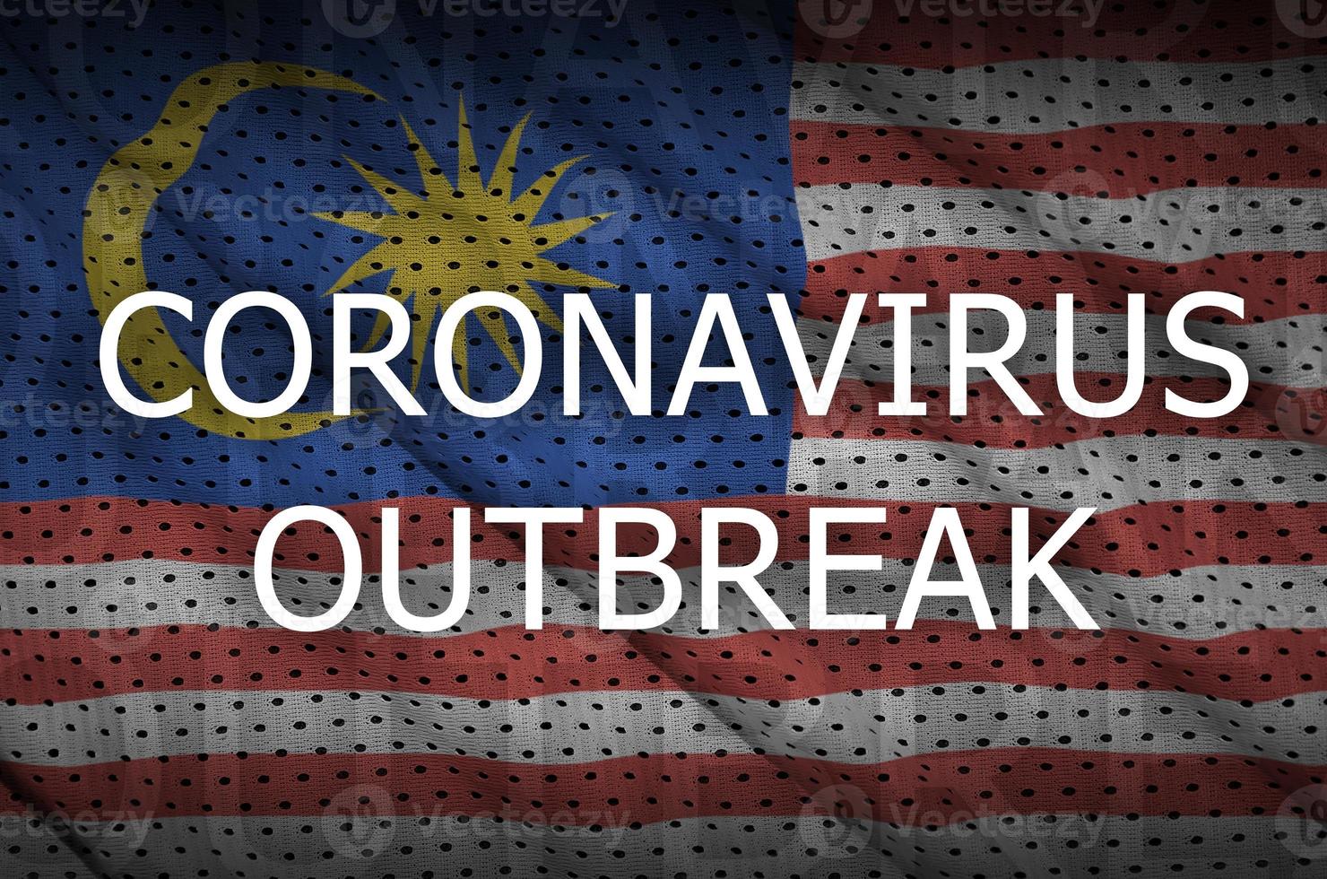 Malaysia bandiera e coronavirus scoppio iscrizione. covid-19 o 2019-ncov virus foto