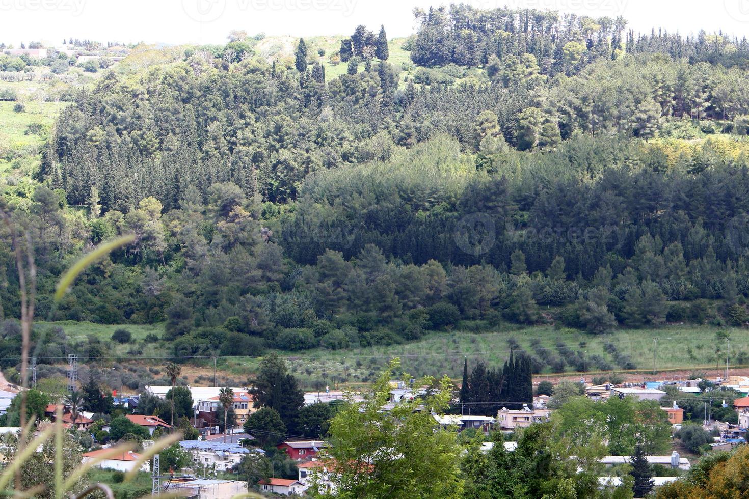 paesaggio nel un' piccolo cittadina nel settentrionale Israele. foto