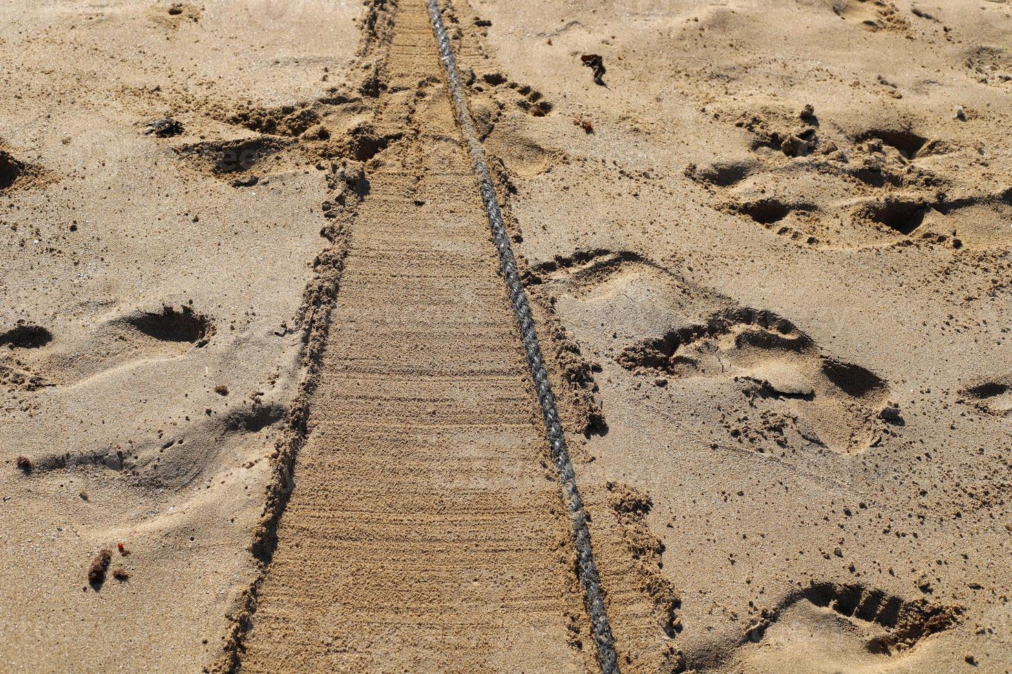 canapa corda con boe su il città spiaggia foto