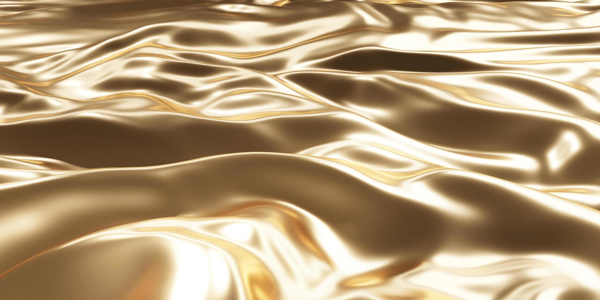brillante tessuto struttura sfondo luccicante oro rugosa tracce di tessuto 3d illustrazione foto
