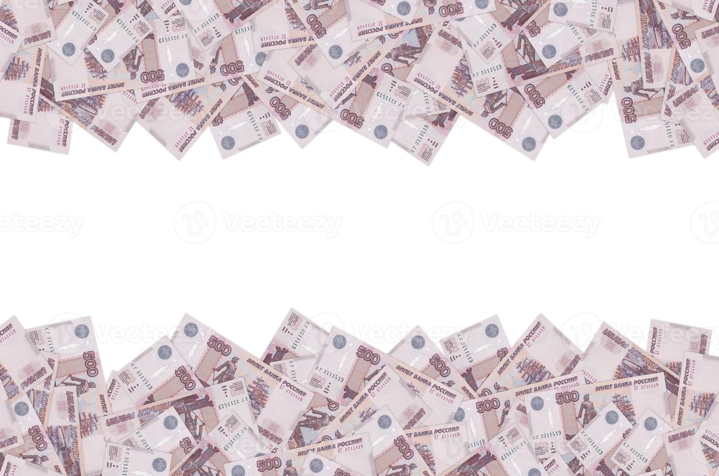 russo 500 rubli banconota avvicinamento macro conto modello foto