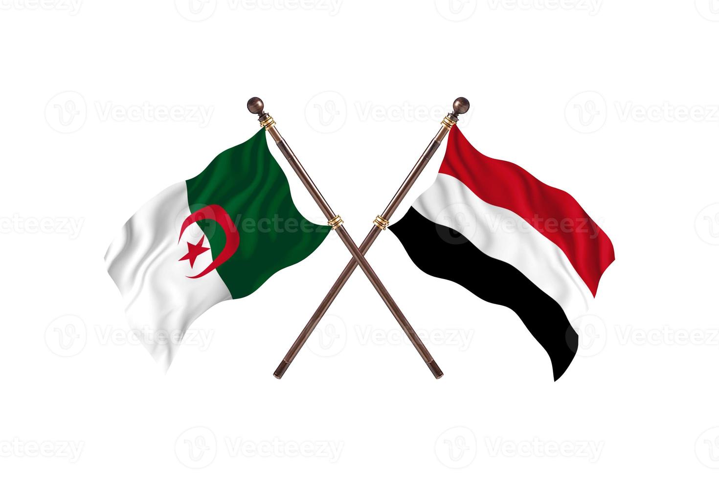 algeria contro yemen Due nazione bandiere foto