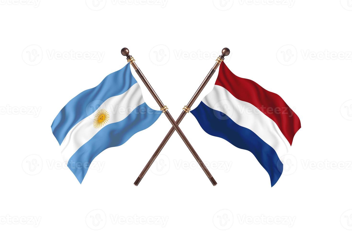 argentina contro Olanda Due nazione bandiere foto