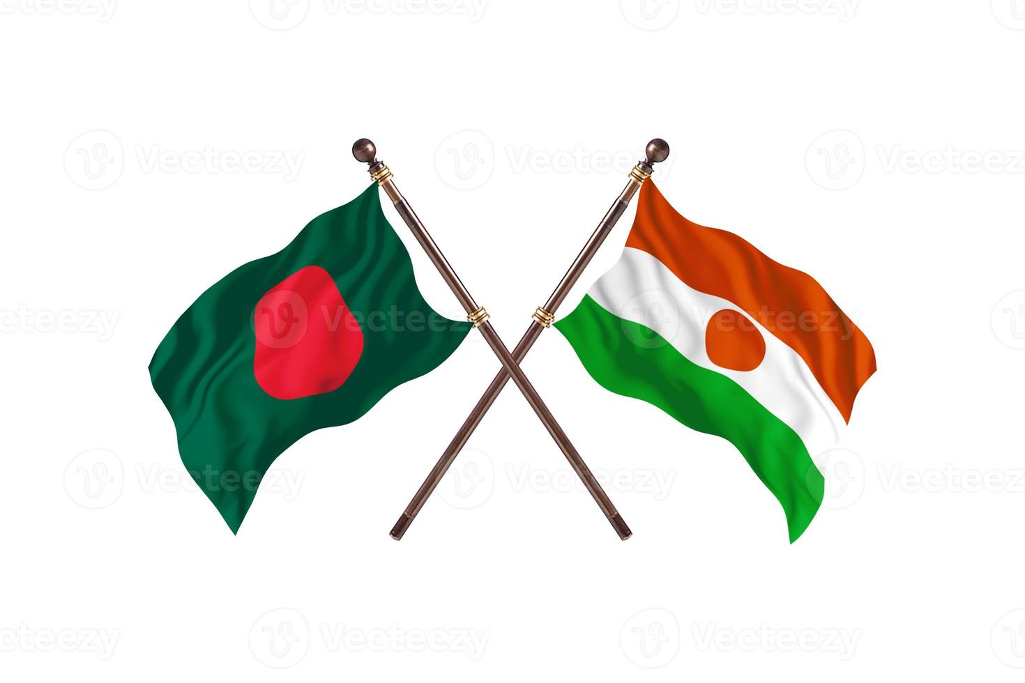 bangladesh contro Niger Due nazione bandiere foto
