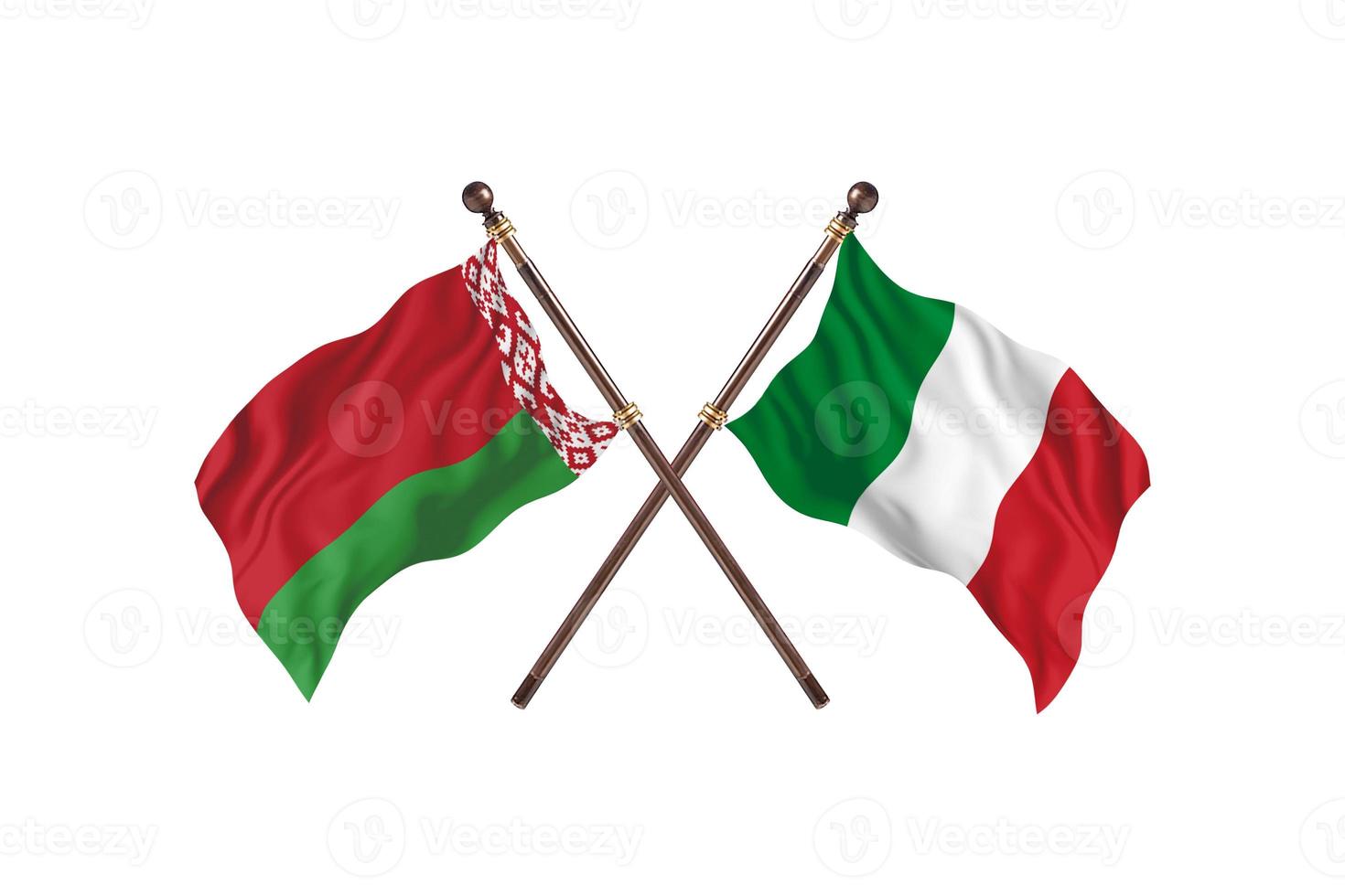 bielorussia contro Italia Due nazione bandiere foto