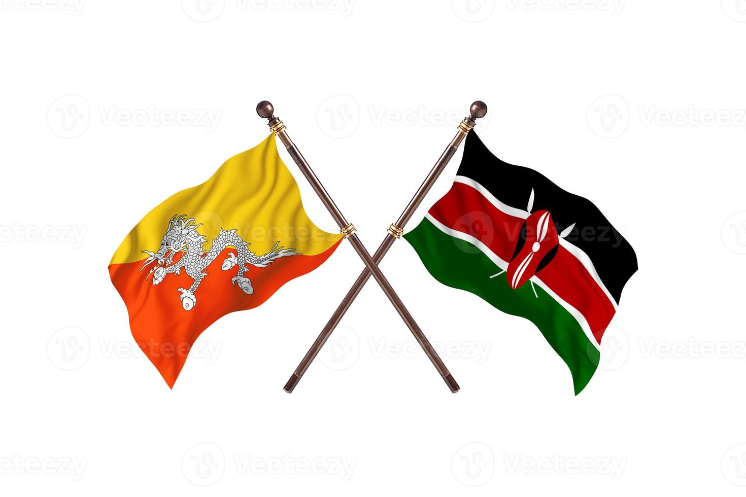 bhutan contro Kenia Due nazione bandiere foto