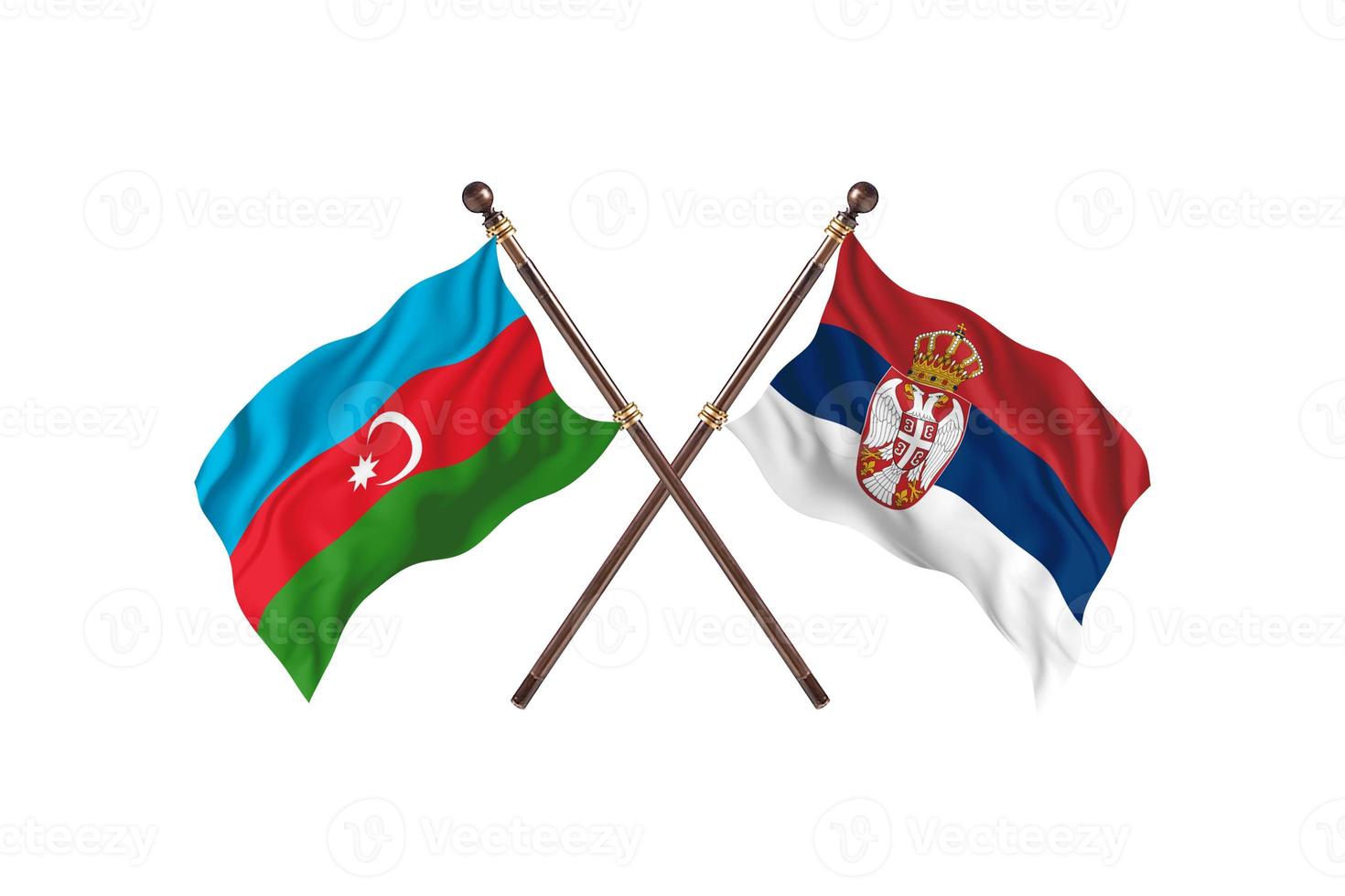 azerbaijan contro Serbia Due nazione bandiere foto