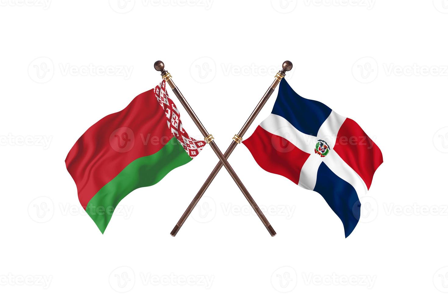 bielorussia contro domenicano repubblica Due nazione bandiere foto