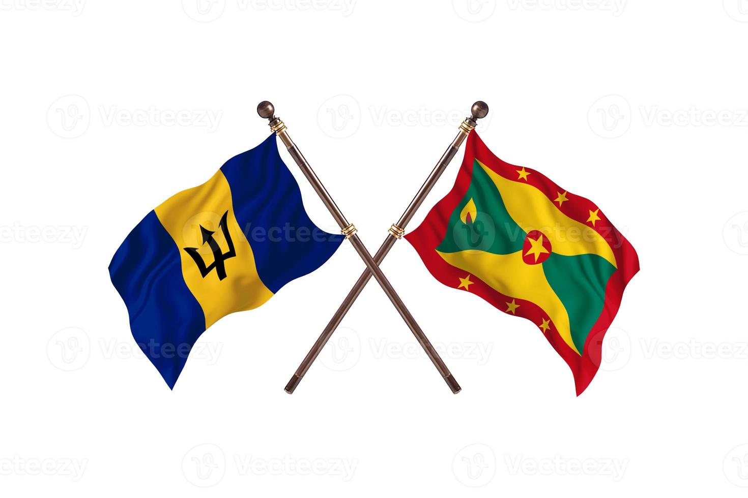 barbados contro grenada Due nazione bandiere foto