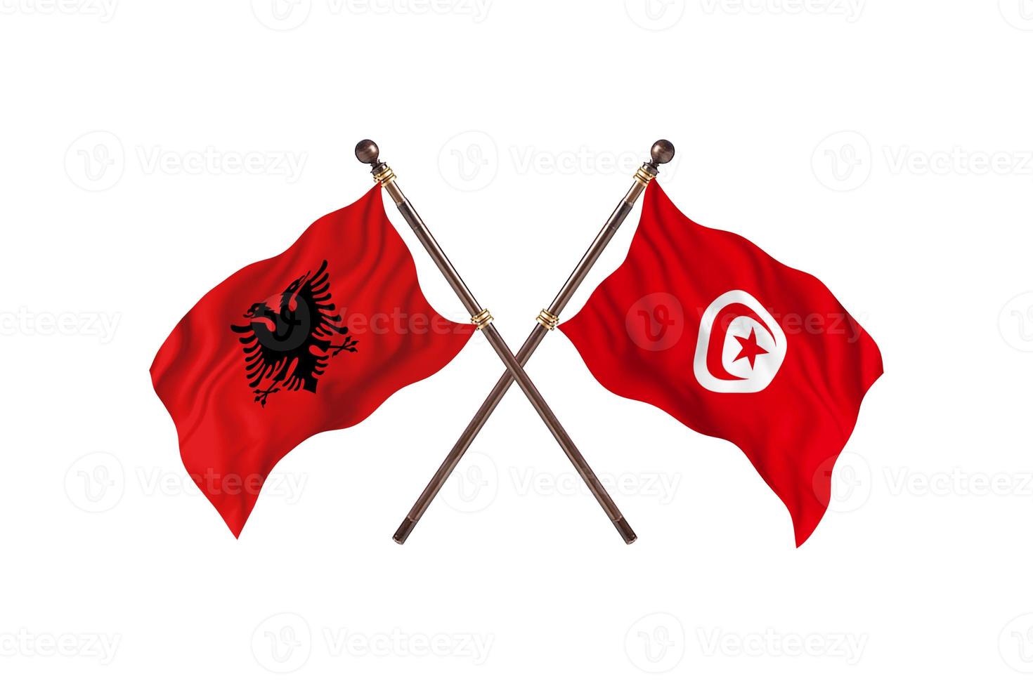 Albania contro tunisia Due nazione bandiere foto