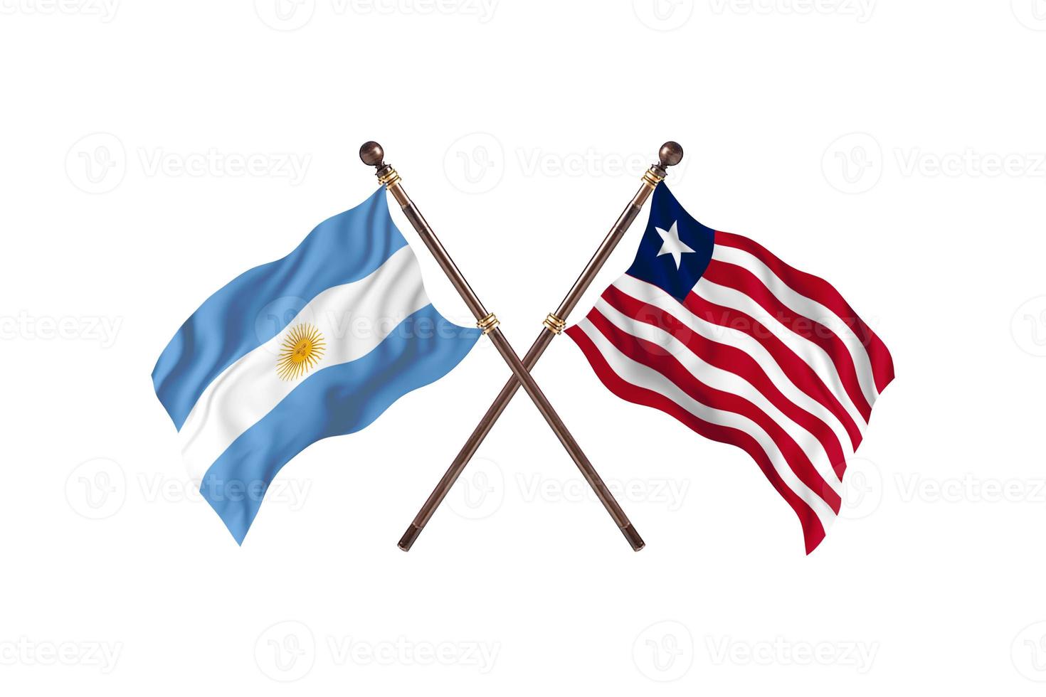 argentina contro Liberia Due nazione bandiere foto