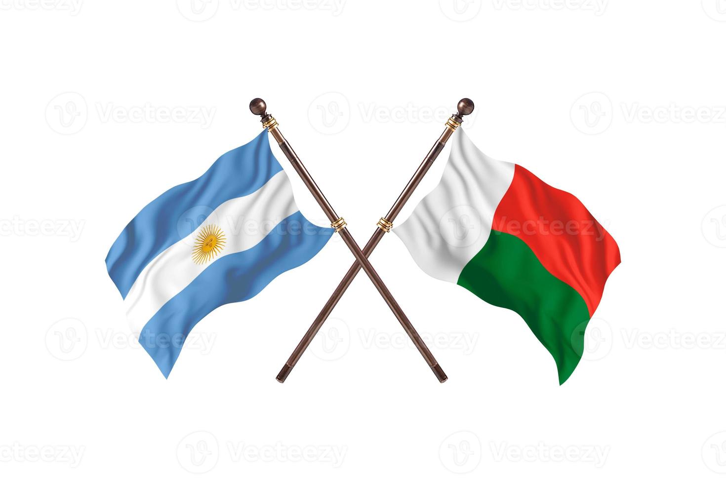 argentina contro Madagascar Due nazione bandiere foto